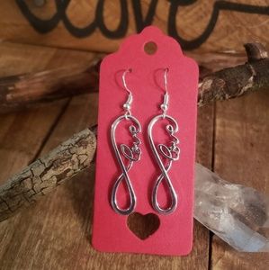 Silver Infinity & LOVE Knot earrings Gift idea for Mom Wife Partner Mother Aunt